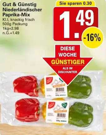 WEZ Gut & Günstig Niederländischer Paprika-Mix Angebot