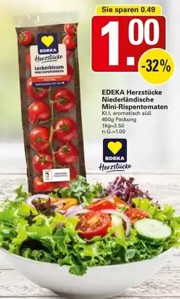 WEZ EDEKA Herzstücke Niederländische Mini-Rispentomaten Angebot