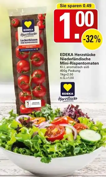 WEZ EDEKA Herzstücke Niederländische Mini-Rispentomaten Angebot