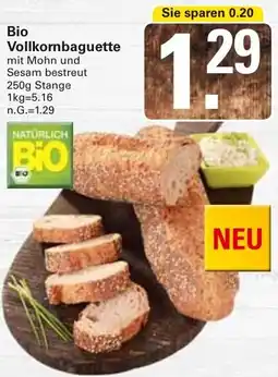 WEZ Bio Vollkornbaguette Angebot