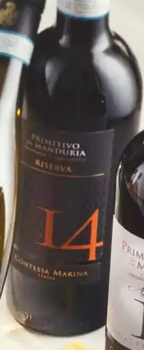 Galeria Markthalle Italien / Apulien Contessa Marina 14 Primitivo di Manduria DOC Riserva Angebot