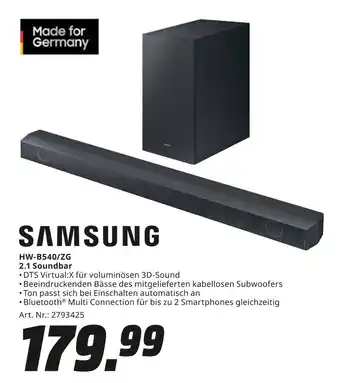 MediaMarkt Samsung hw-b540/zg 2.1 soundbar Angebot
