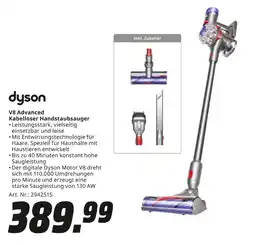 MediaMarkt Dyson v8 advanced kabelloser handstaubsauger Angebot