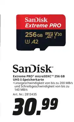MediaMarkt Sandisk extreme pro microsdxc 256 gb uhs-i-speicherkarte Angebot