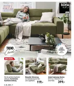 Möbel Wallach Sofa kultur trend cord Angebot