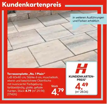 Hellweg Terrassenplatte „no. 1 plain“ Angebot