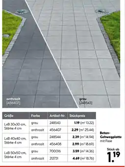 Hellweg Beton-gehwegplatte mit fase Angebot