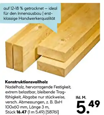 Hellweg Konstruktionsvollholz Angebot