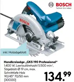 Hellweg Bosch handkreissäge „gks 190 professional“ Angebot