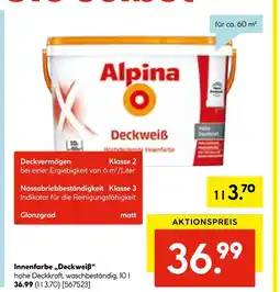 Hellweg Alpina innenfarbe „deckweiß“ Angebot