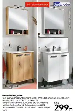 Hellweg Badmobil badmöbel-set „nova“ eiche Angebot