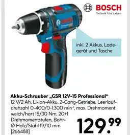 Hellweg Bosch akku-schrauber „gsr 12v-15 professional“ Angebot