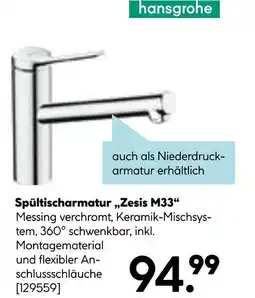 Hellweg Hangsrohe spültischarmatur „zesis m33“ Angebot