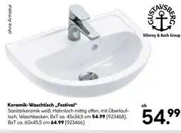 Hellweg Gustavsberg villeroy & boch group keramik-waschtisch festival Angebot