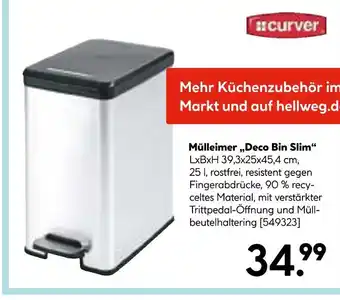 Hellweg Curver mülleimer „deco bin slim“ Angebot