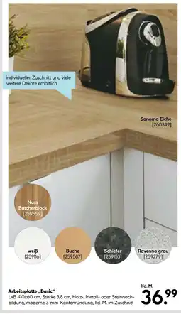 Hellweg Arbeitsplatte „basic“ Angebot
