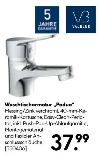Hellweg Valblue waschtischarmatur „padua“ Angebot