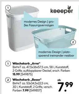 Hellweg Keeper wäschekorb „arne“ oder wäschekorb „bosse“ Angebot