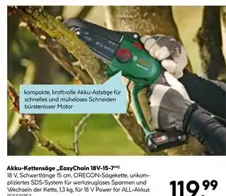 Hellweg Bosch akku-kettensäge „easychain 18v-15-7“ Angebot