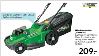 Hellweg Wingart akku-rasenmäher „warm 40“ Angebot