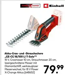 Hellweg Einhell akku-gras- und -strauchschere „ge-cg 18/100 li t-solo“ Angebot