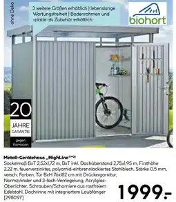 Hellweg Biohort metall-gerätehaus „highline“ Angebot