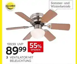 XXXLutz Globo ventilator mit beleuchtung Angebot