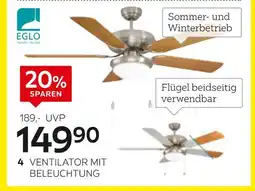 XXXLutz Eglo ventilator mit beleuchtung Angebot