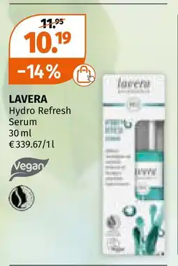 Müller Lavera, vegan hydro refresh serum Angebot
