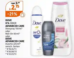 Müller Dove dove 0% oder advanced care Angebot