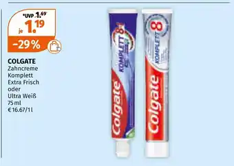 Müller Colgate zahncreme komplett extra frisch oder ultra weiß Angebot