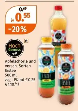 Müller Hoch genuss apfelschorle und eistee Angebot
