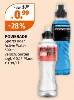 Müller Powerade sports oder active water Angebot