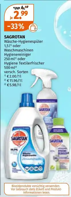 Müller Sagrotan wäsche-hygienespüler oder waschmaschinen hygienereiniger oder hygiene textilerfrischer Angebot