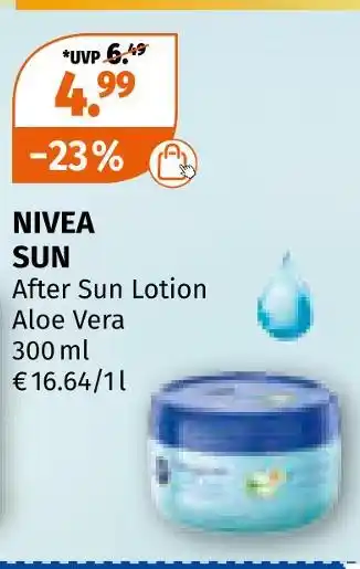Müller Nivea sun after sun lotion Angebot