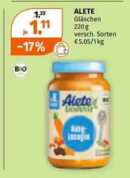 Müller Alete gläschen Angebot