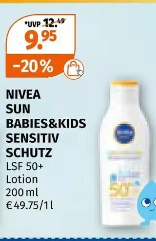 Müller Nivea sun babies & kids sensitiv schutz Angebot
