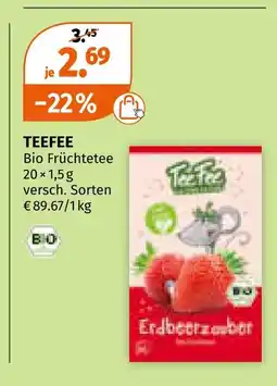 Müller Teefee bio früchtetee Angebot