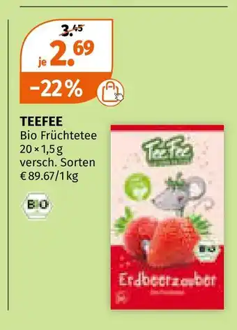 Müller Teefee bio früchtetee Angebot