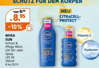 Müller Nivea sun schutz & pflege milch lsf 50+ oder spray lfs 30 Angebot