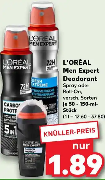 Kaufland L'OREAL Men Expert Deodorant Angebot