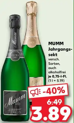 Kaufland MUMM Jahrgangs- sekt Angebot