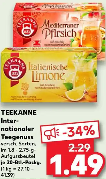 Kaufland TEEKANNE Inter- nationaler Teegenuss Angebot