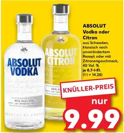Kaufland ABSOLUT Vodka oder Citron Angebot