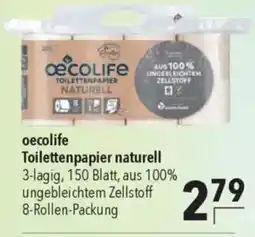 CITTI Markt oecolife Toilettenpapier naturell Angebot