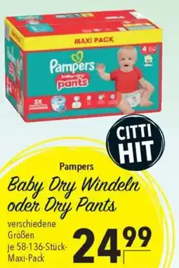 CITTI Markt Pampers Baby Dry Windeln oder Dry Pants Angebot