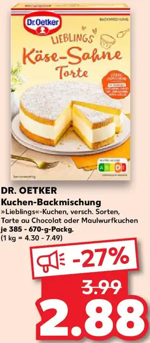 Kaufland DR. OETKER Kuchen-Backmischung Angebot