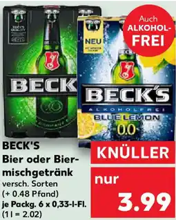 Kaufland BECK'S Bier oder Bier- mischgetränk Angebot