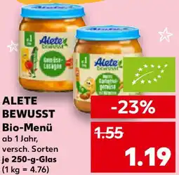 Kaufland ALETE BEWUSST Bio-Menü Angebot