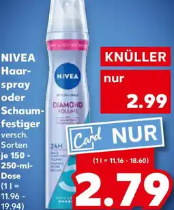 Kaufland NIVEA Haar- spray oder Schaum- festiger Angebot